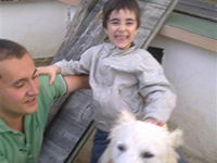 dog and kid
